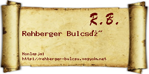Rehberger Bulcsú névjegykártya