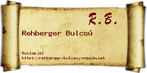 Rehberger Bulcsú névjegykártya